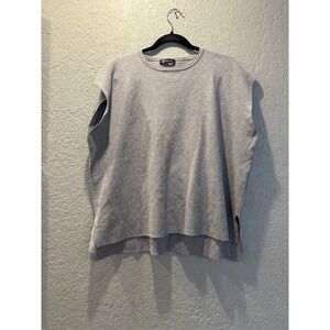 Blend Sleeveless Pullover Sweater Top Grey